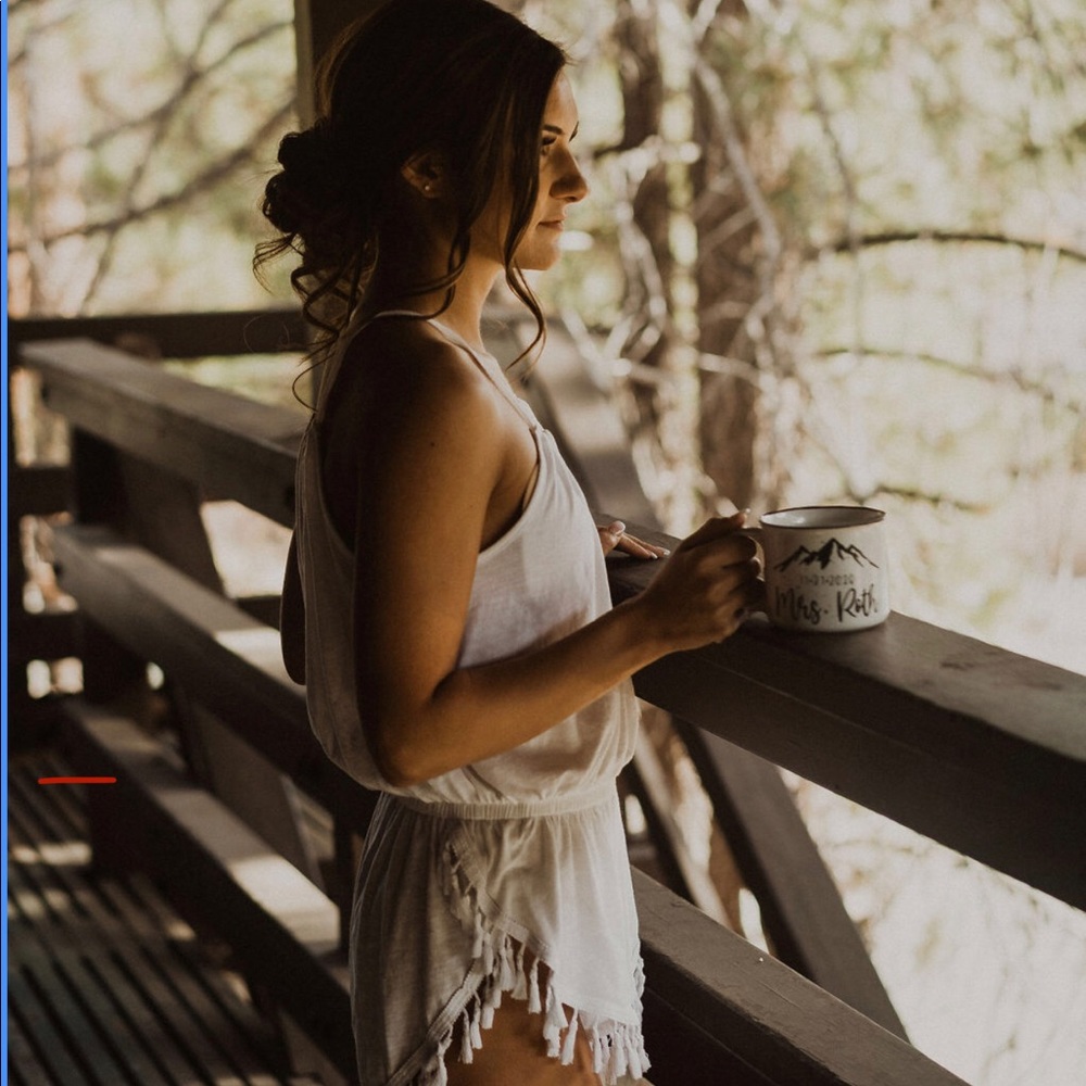 Victoria’s Secret Fringe White Romper Coverup